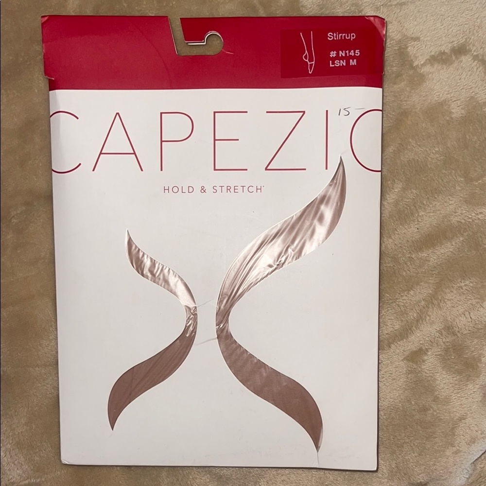 Capezio Hold & Stretch Stirrup Tights in Red and White
